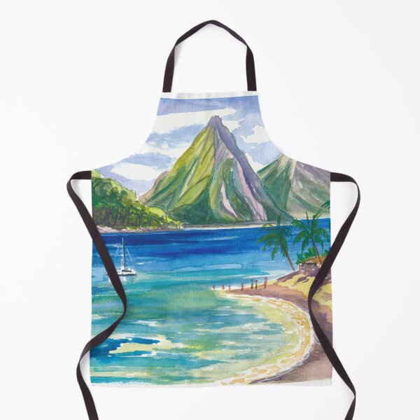 Item preview, Saint Lucia Pitons Rising Over Tranquil Bay Beach designed and sold by artshop77.
