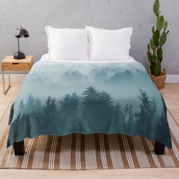 Item preview, Misty Pine Forest Duvet Cover – Foggy Woodland Nature Bedding - The Heart Of My Heart designed and sold by Alwaleed112.