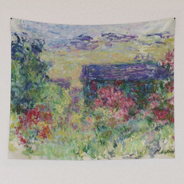 Item preview, La Maison a Travers Les Roses by Claude Monet: Lush Impressionist Garden Poster designed and sold by artofuniverse.