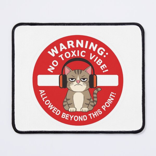 Item preview, No Toxic Vibes Only - Grumpy Cat No Entry Sign Sticker designed and sold by The Prompted Soul.