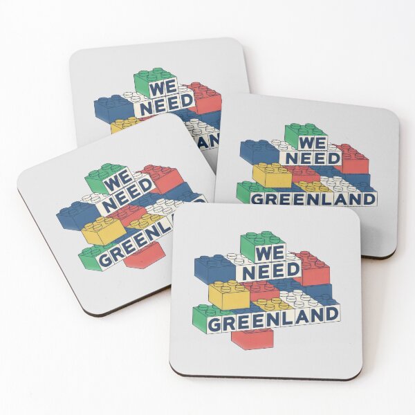 Item preview, We Need Greenland Funny Colorful Building Blocks Geopolitical Art designed and sold by SplashTastic.