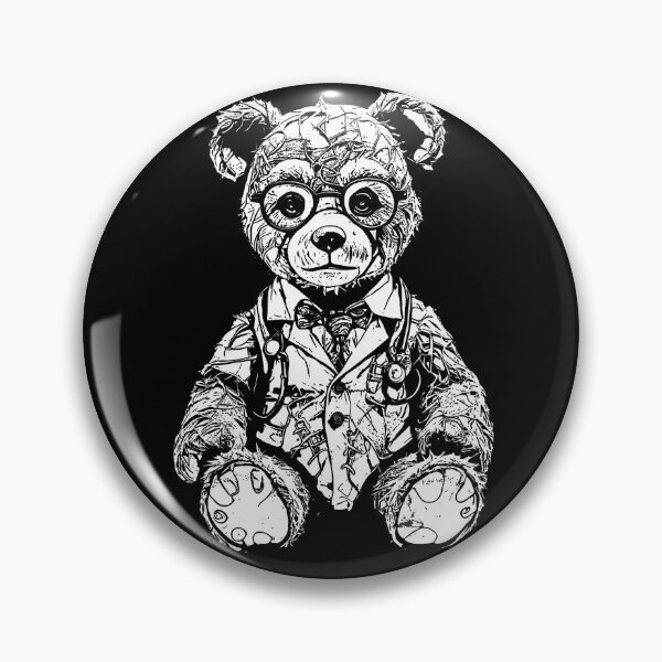 Item preview, Creepy Teddy Vol.1 Bear N&B Cute Plush designed and sold by SeNsArtGallery.