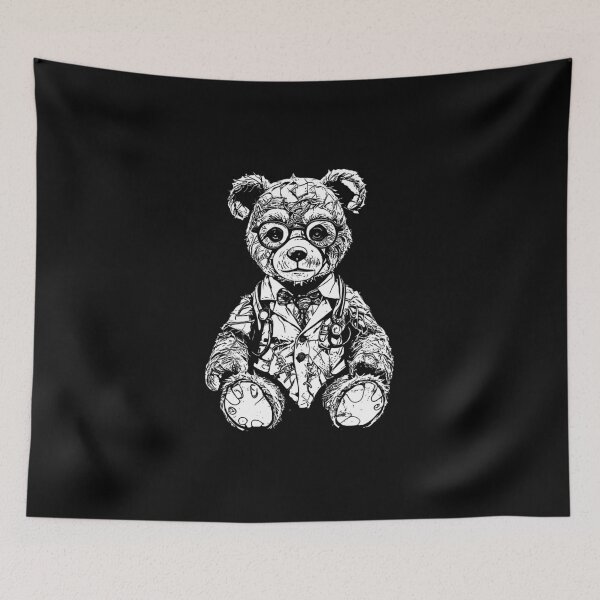 Item preview, Creepy Teddy Vol.1 Bear N&B Cute Plush designed and sold by SeNsArtGallery.