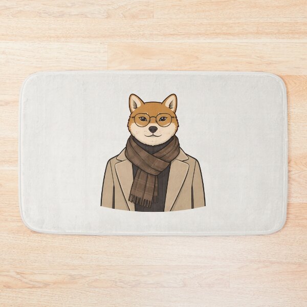 Item preview, Stylish Shiba Inu in Coat Illustration designed and sold by Ombrya.