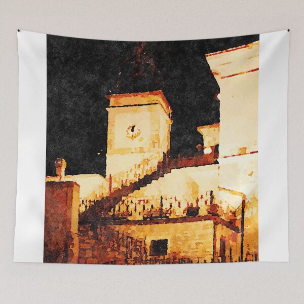 Item preview, Borrello: bell tower at night designed and sold by Giuseppe Cocco.