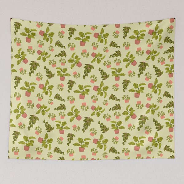 Item preview, Green Houseplants pattern  designed and sold by Of Ink and Earth.