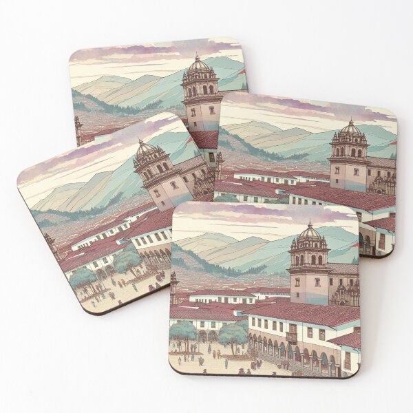 Item preview, Ukiyo e Cusco Peru Art | Japanese Woodblock Style Landscape designed and sold by Vandy Fullam.