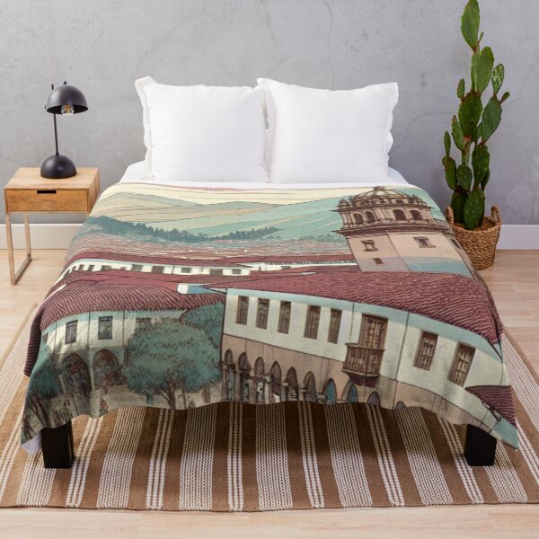 Item preview, Ukiyo e Cusco Peru Art | Japanese Woodblock Style Landscape designed and sold by Vandy Fullam.