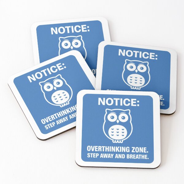Item preview, Overthinking Zone Notice - Wise Owl Mental Health Sticker designed and sold by The Silly Grumpy Society.