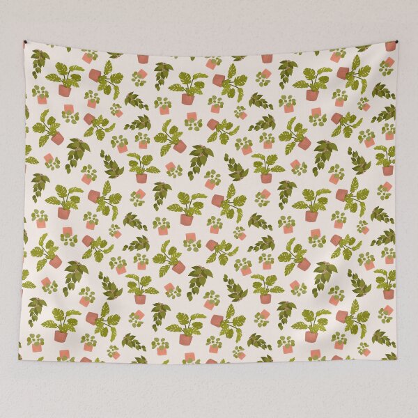 Item preview, Pink Houseplants pattern  designed and sold by Of Ink and Earth.