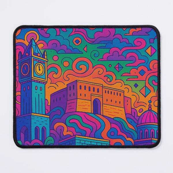 Item preview, Trippy Psychedelic Poster of Erbil | Vibrant Kurdish Cityscape Art | Retro Colorful Erbil Urban Design designed and sold by PaintedPixels01.