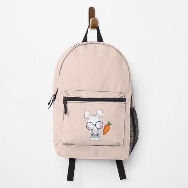 Item preview, Cute Bunny Wearing Glasses with a Cartoon Carrot designed and sold by nada-art.
