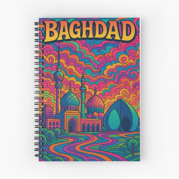Item preview, Trippy Psychedelic Poster of Baghdad | Vibrant Iraqi Cityscape Art | Retro Colorful Baghdad Urban Design designed and sold by PaintedPixels01.