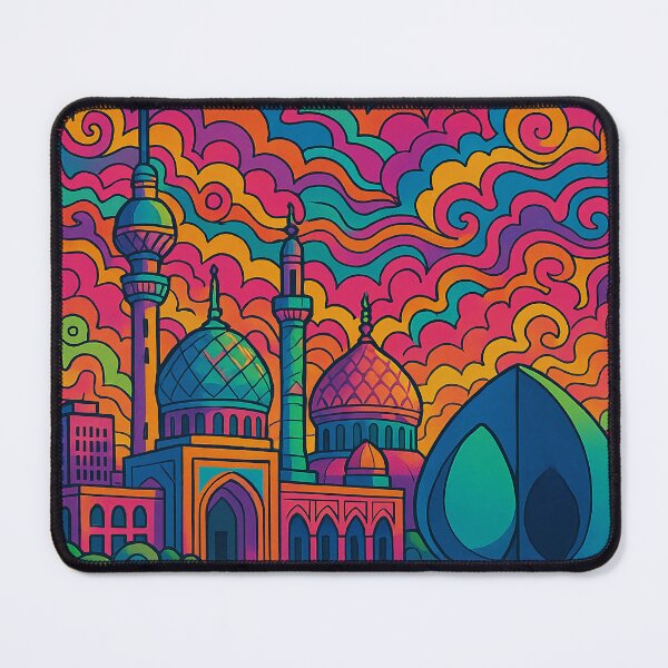 Item preview, Trippy Psychedelic Poster of Baghdad | Vibrant Iraqi Cityscape Art | Retro Colorful Baghdad Urban Design designed and sold by PaintedPixels01.