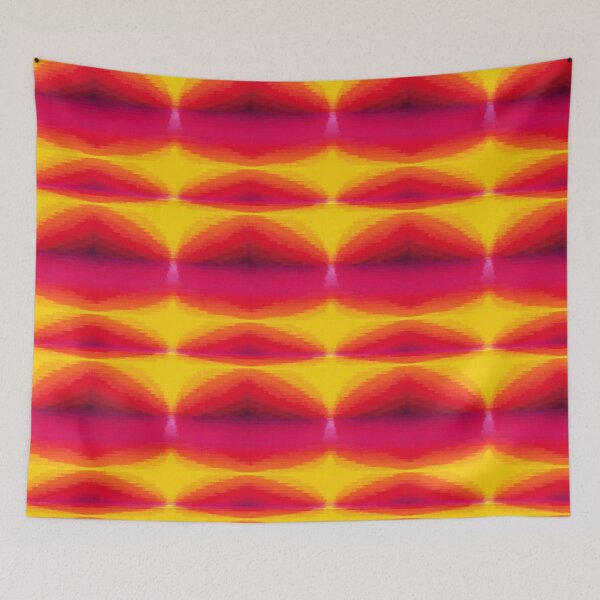 Item preview, Pixel Sunset Glitch Gradient Horizon Pattern designed and sold by bubblegoth.