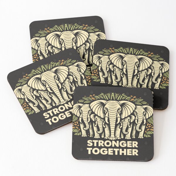 Item preview, "Stronger Together"-African Elephant Family Art  Savanna Wildlife  designed and sold by SavannaStrikes.
