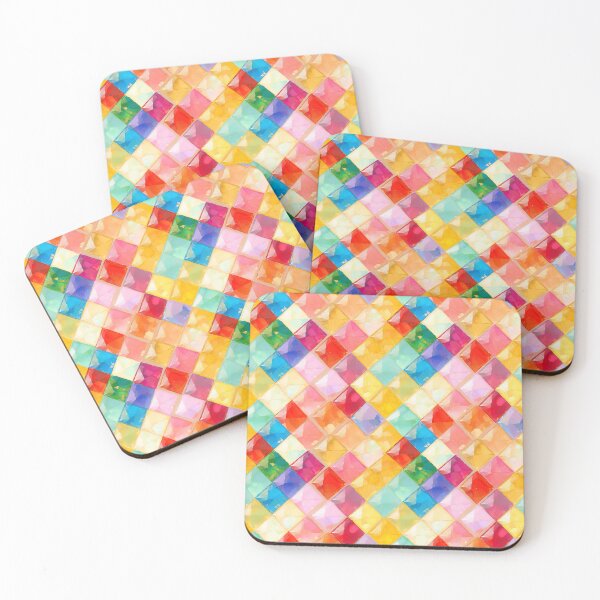 Item preview, Stained Glass Harlequin Diamond Grid Pattern designed and sold by bubblegoth.
