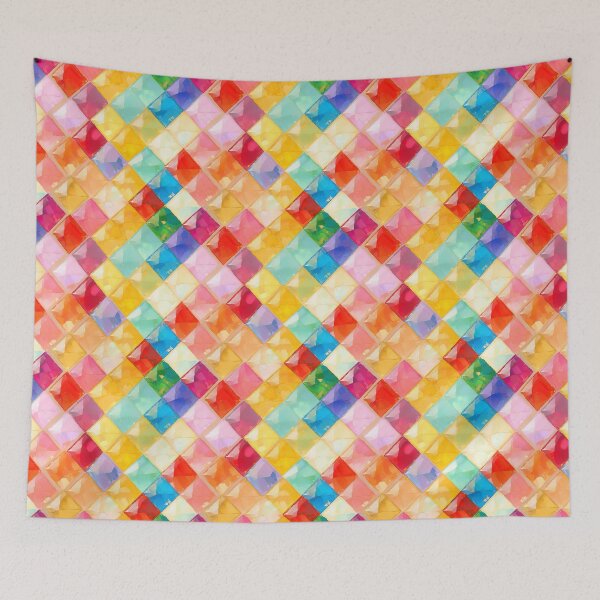 Item preview, Stained Glass Harlequin Diamond Grid Pattern designed and sold by bubblegoth.