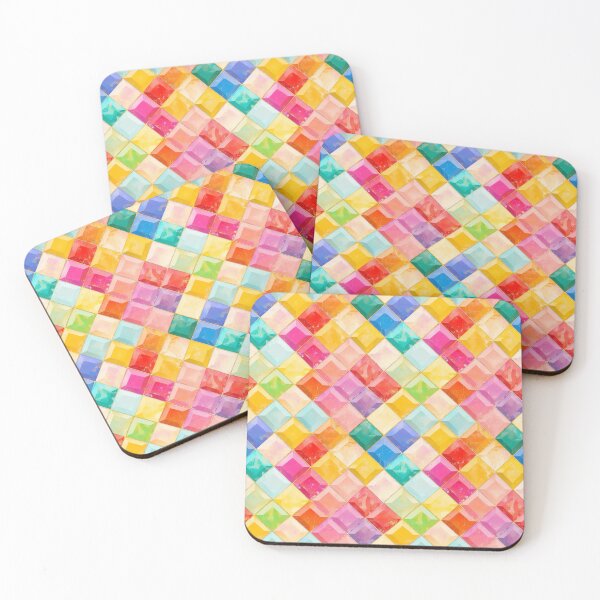 Item preview, Rainbow Gemstone Diamond Tile Pattern designed and sold by bubblegoth.