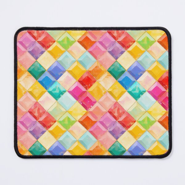 Item preview, Rainbow Gemstone Diamond Tile Pattern designed and sold by bubblegoth.