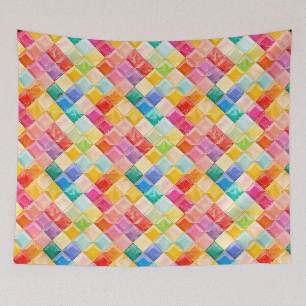 Item preview, Rainbow Gemstone Diamond Tile Pattern designed and sold by bubblegoth.