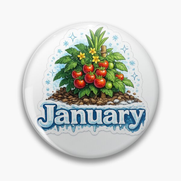 Item preview, Dwarf Tomatoes Start Indoors in January designed and sold by FireflyFetchStickers.
