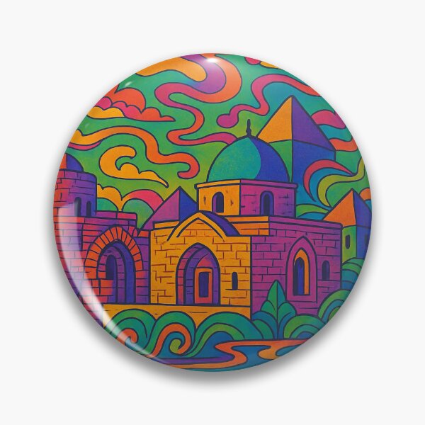 Item preview, Trippy Psychedelic Poster of Sidon | Vibrant Lebanese Coastal Cityscape Art | Retro Colorful Sidon Urban Design designed and sold by PaintedPixels01.
