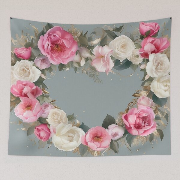 Item preview, Floral Heart Wreath – Valentine’s Day Romantic designed and sold by Glitchart66.