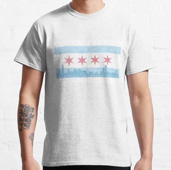 New Men's Chicago Flag T-Shirt USA Patriots Chi Town Outdoor