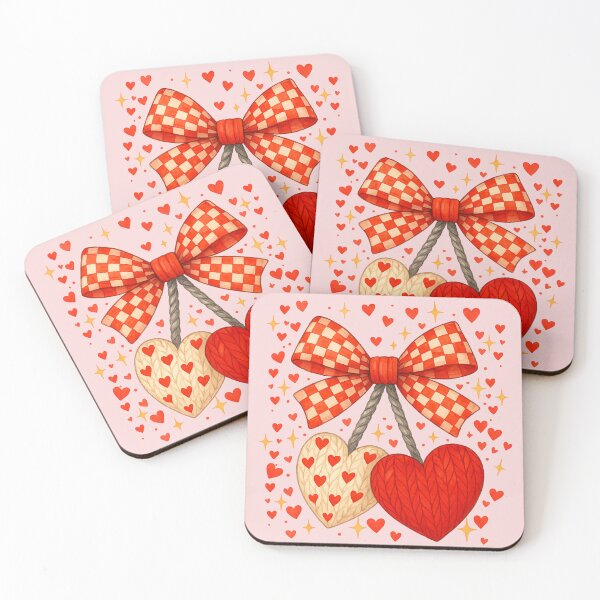 Item preview, Cozy Valentine Hearts with Bow designed and sold by BreezifyDesignStudio.