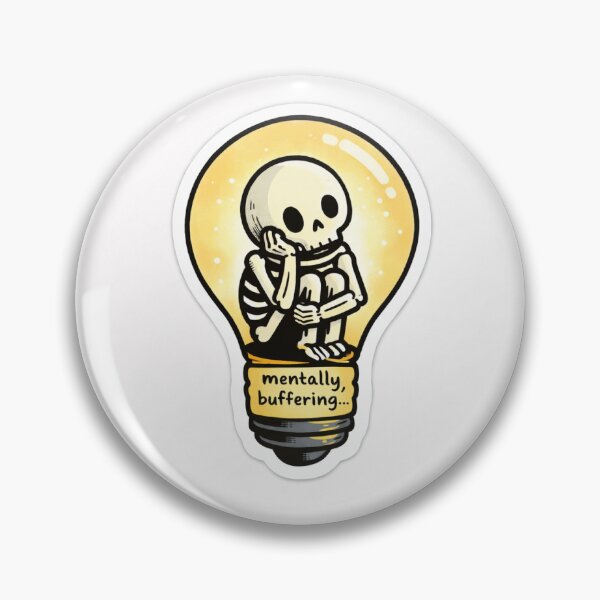 Item preview, Mentally Buffering – Cute Skeleton in Light Bulb Sticker designed and sold by Sumit2592.