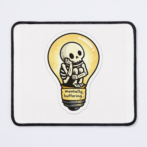 Item preview, Mentally Buffering – Cute Skeleton in Light Bulb Sticker designed and sold by Sumit2592.