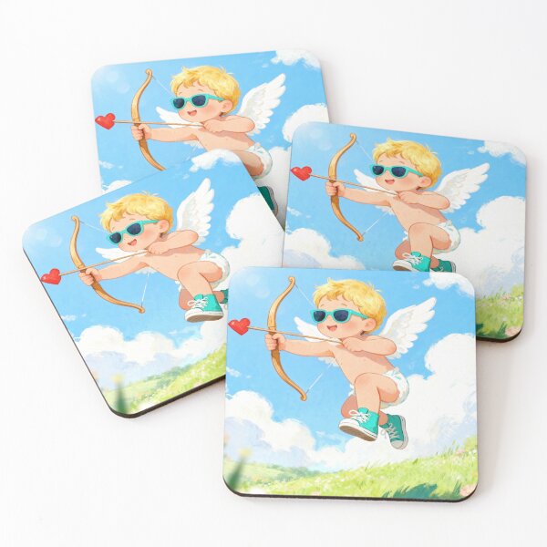 Item preview, Sky High Love - Cute Flying Cupid Adventure Mascot designed and sold by HappySproutArt.
