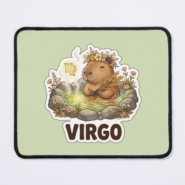 Item preview, Zodiac Capybara Virgo – Gentle Onsen Earth Sign Cute Zodiac Sticker designed and sold by Nuist25.