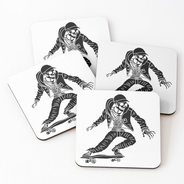 Item preview, Skeleton on a skateboard (black) designed and sold by Lagueny.