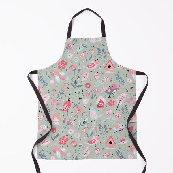 Item preview, Coquette spring birds birdhouses cottagecore florals green designed and sold by Nicola-Rowe.