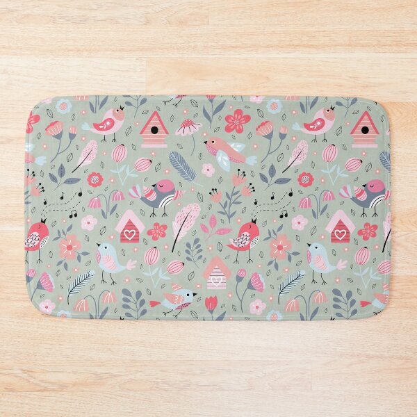 Item preview, Coquette spring birds birdhouses cottagecore florals green designed and sold by Nicola-Rowe.