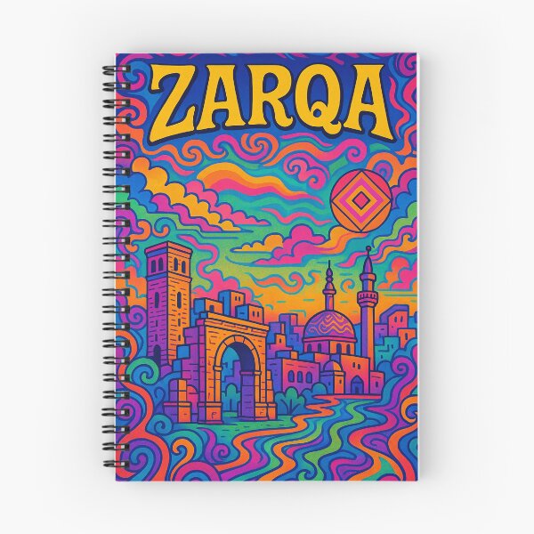 Item preview, Trippy Psychedelic Poster of Zarqa | Vibrant Jordanian Cityscape Art | Retro Colorful Zarqa Urban Design designed and sold by PaintedPixels01.