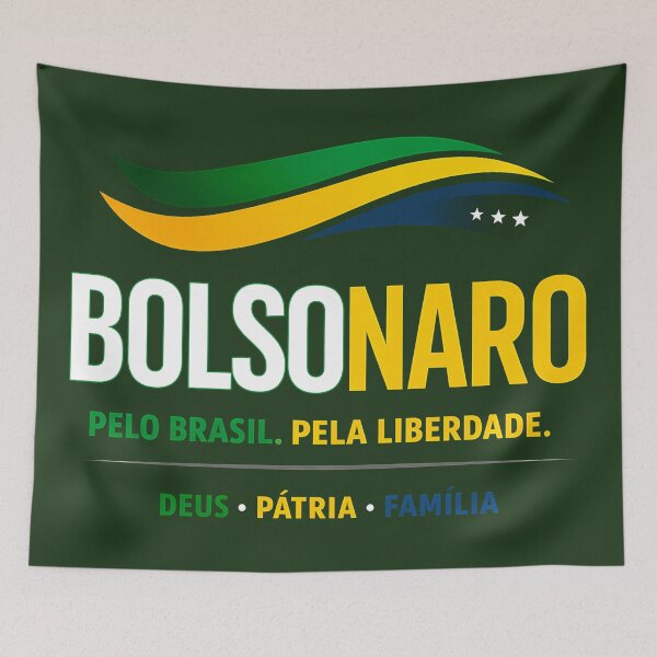 Item preview, Jair Bolsonaro / Flávio Bolsonaro Brazil Patriotic Design – Brazilian Flag Political Art designed and sold by EdGraphy.