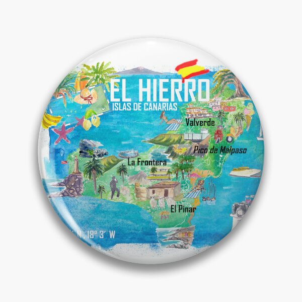 Item preview, Mapa ilustrado de El Hierro, España, Islas Canarias, con lugares emblemáticos designed and sold by artshop77.