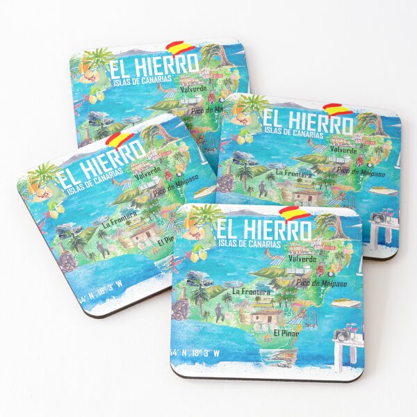 Item preview, Mapa ilustrado de El Hierro, España, Islas Canarias, con lugares emblemáticos designed and sold by artshop77.