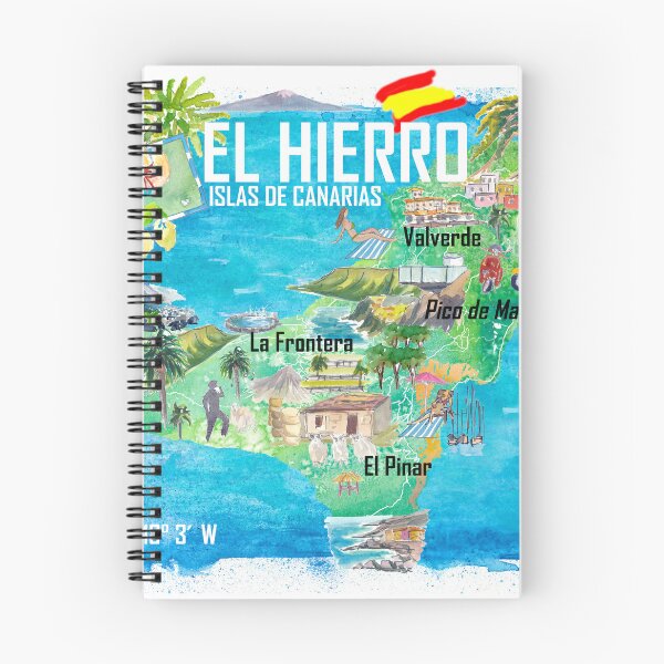 Item preview, Mapa ilustrado de El Hierro, España, Islas Canarias, con lugares emblemáticos designed and sold by artshop77.