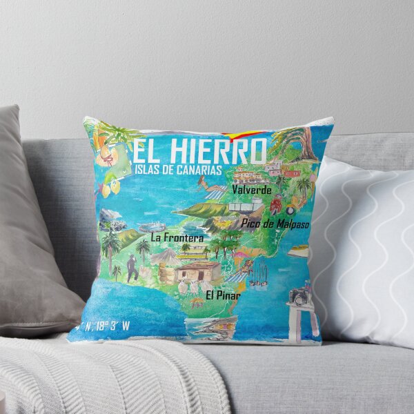 Item preview, Mapa ilustrado de El Hierro, España, Islas Canarias, con lugares emblemáticos designed and sold by artshop77.