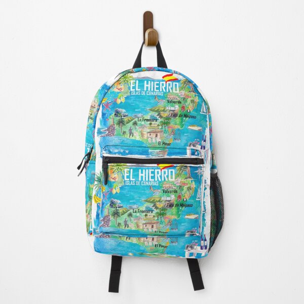 Item preview, El Hierro Spain Canary Islands Illustrated Map with Iconic Highlights designed and sold by artshop77.