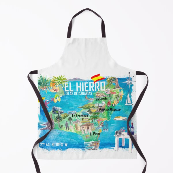 Item preview, El Hierro Spain Canary Islands Illustrated Map with Iconic Highlights designed and sold by artshop77.