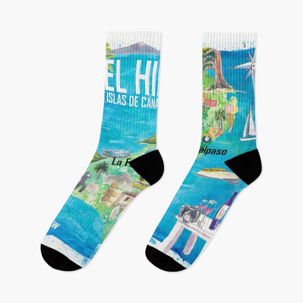 Item preview, Mapa ilustrado de El Hierro, España, Islas Canarias, con lugares emblemáticos designed and sold by artshop77.