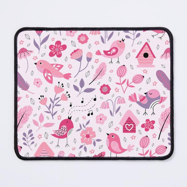 Item preview, Coquette spring birds birdhouses cottagecore florals magenta pink designed and sold by Nicola-Rowe.