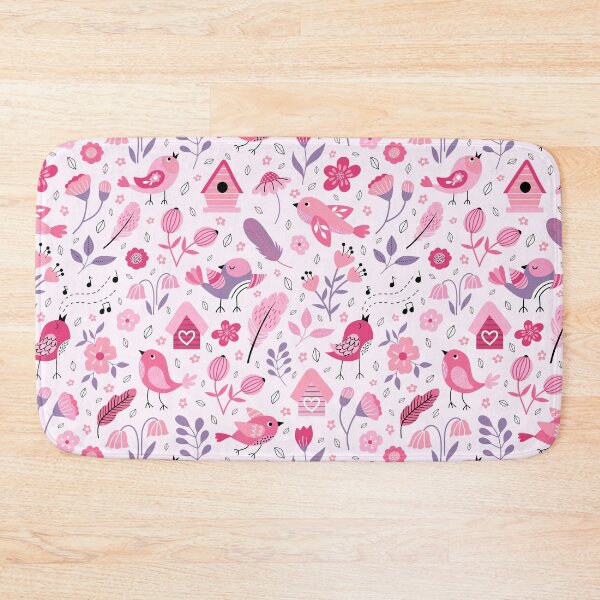 Item preview, Coquette spring birds birdhouses cottagecore florals magenta pink designed and sold by Nicola-Rowe.