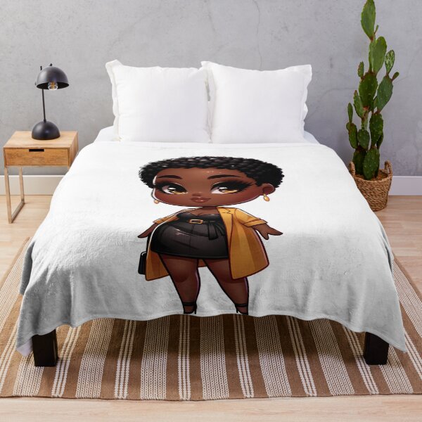 Item preview, Stylish Plus Size Chibi Black Girl Illustration designed and sold by Lulunza.