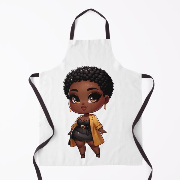Aperçu de l'œuvre Illustration élégante d'une fille noire chibi grande taille créée et vendue par Lulunza.